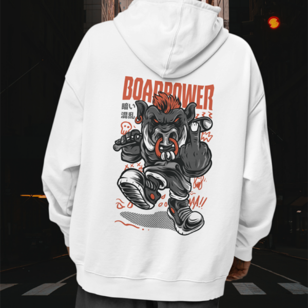 BOAR POWER Dark Chaos Warrior Streetwear - Slammer Bio Oversized Unisex Hoodie Erwachsenen SH